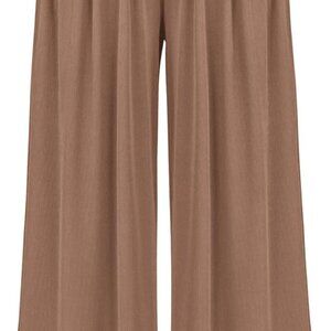 Womens Casual Wide Leg Pants Summer Fall Clothes Pleated Elastic Waist Loose Pal